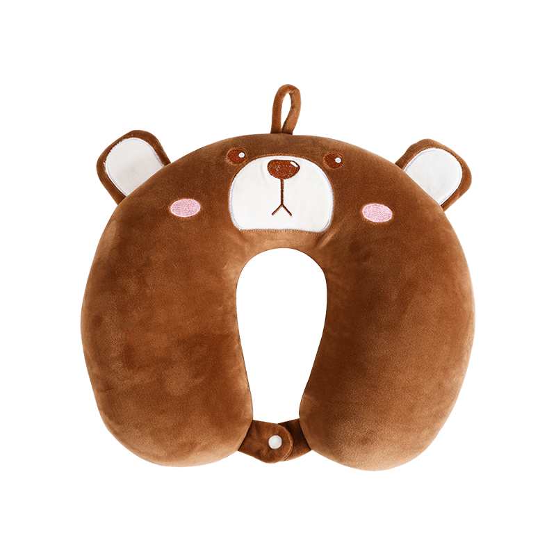 Brown bear crystal velvet U-shaped neck pillow
